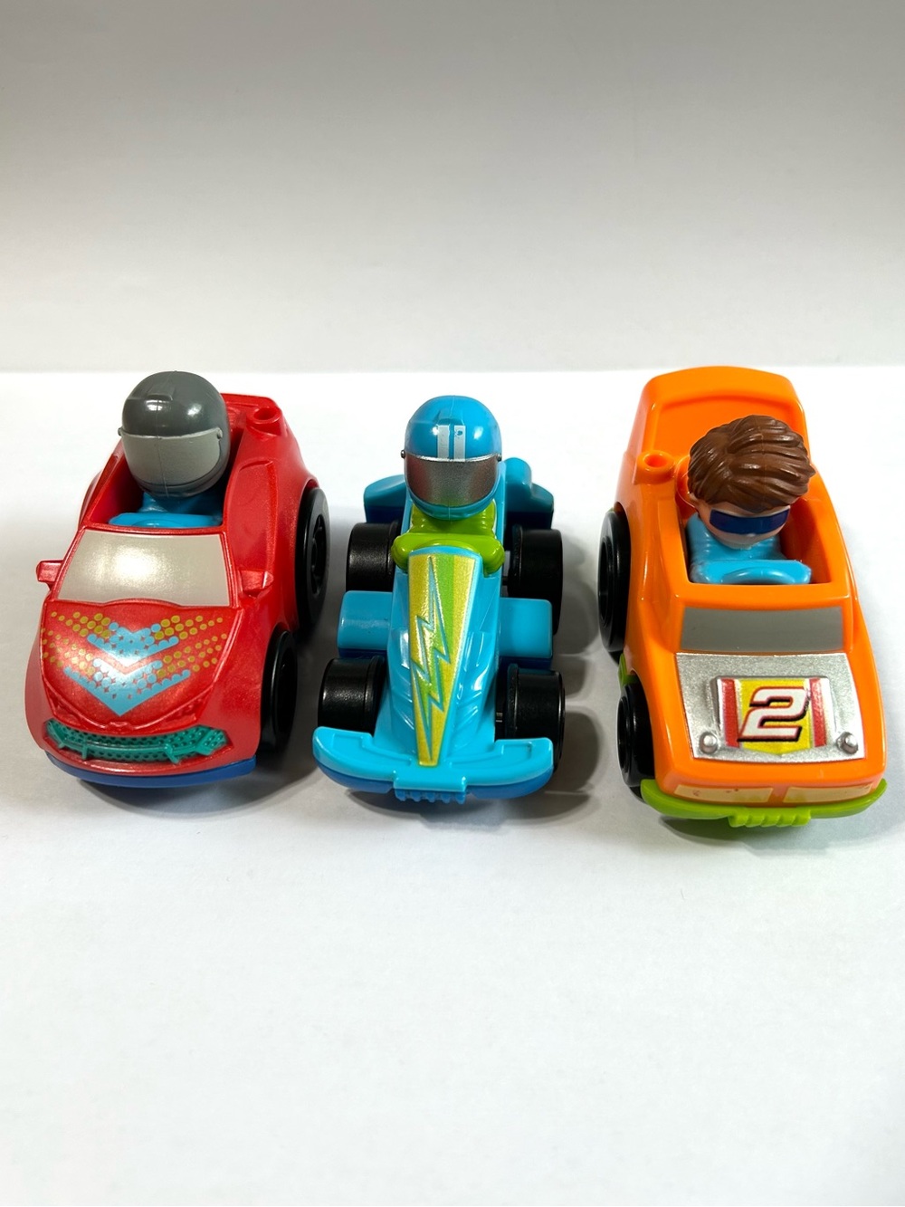3 Fisher-Price Little People Wheelies Race Cars Racers